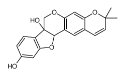 (7aS,12aS)-3,3-Dimethyl-3H,7H-benzofuro[3,2-c]pyrano[3,2-g][1]benzopyran-7a,10(12aH)-diol结构式