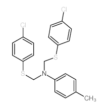 Benzenamine,N,N-bis[[(4-chlorophenyl)thio]methyl]-4-methyl- structure