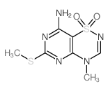 8-Amino-4-methyl-6-(methylthio)-4H-pyrimido(4,5-e)(1,2,4)thiadiazine 1,1-dioxide结构式