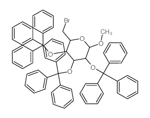 b-D-Glucopyranoside, methyl6-bromo-6-deoxy-2,3,4-tris-O-(triphenylmethyl)-结构式