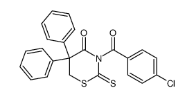 3-(4-chlorobenzoyl)-5,5-diphenyl-2-thioxo-1,3-thiazinan-4-one结构式