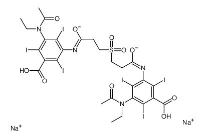 disodium,3-[acetyl(ethyl)amino]-5-[3-[3-[3-[acetyl(ethyl)amino]-5-carboxylato-2,4,6-triiodoanilino]-3-oxopropyl]sulfonylpropanoylamino]-2,4,6-triiodobenzoate Structure