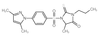4-Imidazolidinone,1-[[4-(3,5-dimethyl-1H-pyrazol-1-yl)phenyl]sulfonyl]-5-methyl-3-propyl-2-thioxo- picture