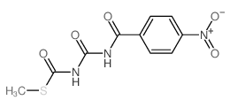 N-(methylsulfanylcarbonylcarbamoyl)-4-nitro-benzamide结构式