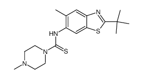 2-tert-butyl-5-methyl-6-(N-methyl-piperazinyl-thiocarbonyl-amino)-benzothiazole结构式