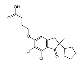 (-)-4-<(6,7-dichloro-2-cyclopentyl-2,3-dihydro-2-methyl-1-oxo-1H-inden-5-yl)oxy>butanoic acid结构式