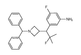 (3-{1-[1-(diphenylmethyl)azetidin-3-yl]-2-fluoro-2-methylpropyl}-5-fluorophenyl)amine Structure