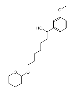 1-(3-methoxyphenyl)-7-(2-tetrahydropyranyloxy)heptan-1-ol结构式