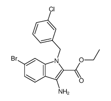 3-amino-6-bromo-1-(3-chlorobenzyl)indole-2-carboxylic acid ethyl ester结构式