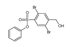 phenyl 2,5-dibromo-4-(hydroxymethyl)benzenesulfonate结构式