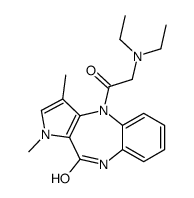 10-[2-(diethylamino)acetyl]-1,3-dimethyl-5H-pyrrolo[2,3-c][1,5]benzodiazepin-4-one结构式