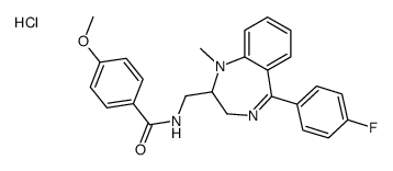 N-[[6-(4-fluorophenyl)-2-methyl-2,5-diazabicyclo[5.4.0]undeca-5,7,9,11-tetraen-3-yl]methyl]-4-methoxy-benzamide hydrochloride结构式