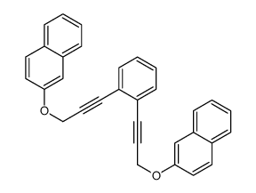 2-[3-[2-(3-naphthalen-2-yloxyprop-1-ynyl)phenyl]prop-2-ynoxy]naphthalene结构式