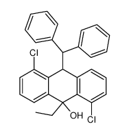 9-ethyl-10-benzhydryl-1,5-dichloro-9,10-dihydro-[9]anthrol结构式