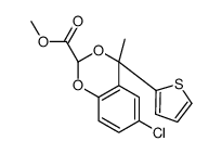 1,3-Benzodioxan-2-carboxylic acid, 6-chloro-4-methyl-4-(2-thienyl)-, m ethyl ester, (E)-结构式