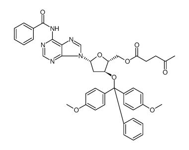 Adenosine, N-benzoyl-3'-O-[bis(4-methoxyphenyl)phenylmethyl]-2'-deoxy-, 5'-(4-oxopentanoate)结构式