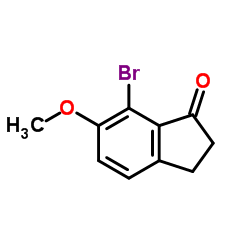 7-溴-6-甲氧基-2,3-二氢-1H-茚-1-酮结构式