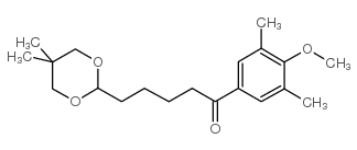 5-(5,5-DIMETHYL-1,3-DIOXAN-2-YL)-3',5'-DIMETHYL-4'-METHOXYVALEROPHENONE structure