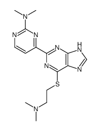 2-<2'-(2''-dimethylaminopyrimidin-4''-yl)purin-6'-ylthio>-N,N-dimethylethylamine Structure