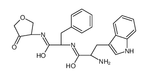 (2S)-2-[[(2S)-2-amino-3-(1H-indol-3-yl)propanoyl]amino]-N-(4-oxooxolan-3-yl)-3-phenylpropanamide结构式