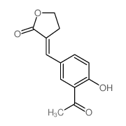 3-[(3-acetyl-4-hydroxy-phenyl)methylidene]oxolan-2-one structure