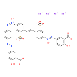 tetrasodium 5-[[4-[2-[4-[[4-[(3-carboxylato-4-hydroxyphenyl)azo]phenyl]-NNO-azoxy]-2-sulphonatophenyl]vinyl]-3-sulphonatophenyl]-ONN-azoxy]salicylate Structure
