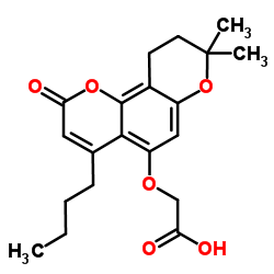[(4-Butyl-8,8-dimethyl-2-oxo-9,10-dihydro-2H,8H-pyrano[2,3-f]chromen-5-yl)oxy]acetic acid结构式
