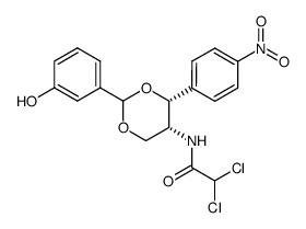 2,2-Dichloro-N-[(4R,5R)-2-(3-hydroxy-phenyl)-4-(4-nitro-phenyl)-[1,3]dioxan-5-yl]-acetamide Structure