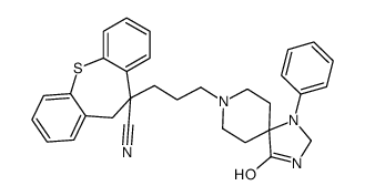 5-[3-(4-oxo-1-phenyl-1,3,8-triazaspiro[4.5]decan-8-yl)propyl]-6H-benzo[b][1]benzothiepine-5-carbonitrile结构式