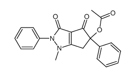5-acetoxy-1-methyl-2,5-diphenyl-1,2,5,6-tetrahydro-cyclopentapyrazole-3,4-dione结构式