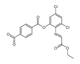 4-Nitro-benzoic acid 3,5-dichloro-2-{[1-ethoxycarbonyl-meth-(E)-ylidene]-amino}-phenyl ester Structure