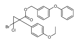 (3-phenoxyphenyl)methyl (1R,2R)-2-bromo-2-chloro-1-(4-ethoxyphenyl)cyclopropane-1-carboxylate结构式