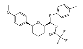 (S)-((2R,6S)-6-(4-methoxyphenyl)tetrahydro-2H-pyran-2-yl)(p-tolylthio)methyl 2,2,2-trifluoroacetate Structure