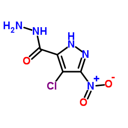 4-CHLORO-5-NITRO-1 H-PYRAZOLE-3-CARBOXYLIC ACID HYDRAZIDE结构式