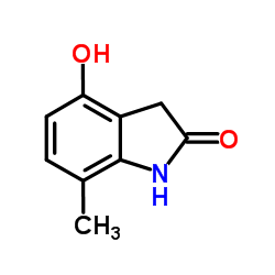 4-Hydroxy-7-methyl-1,3-dihydro-2H-indol-2-one结构式