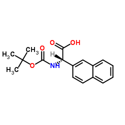 (S)-2-((叔丁氧基羰基)氨基)-2-(萘-2-基)乙酸结构式