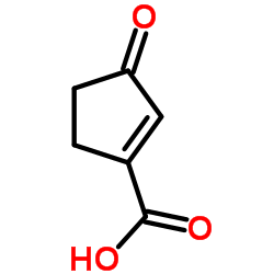 3-Oxo-1-cyclopentene-1-carboxylic acid structure