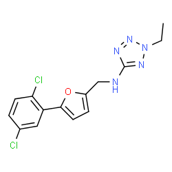 N-{[5-(2,5-dichlorophenyl)-2-furyl]methyl}-N-(2-ethyl-2H-tetraazol-5-yl)amine结构式