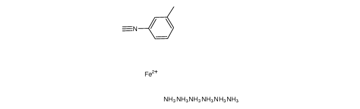bis(3-methylphenylisocyanide)(tetra(2,3-pyrido)porphyrazinato)iron(II)结构式