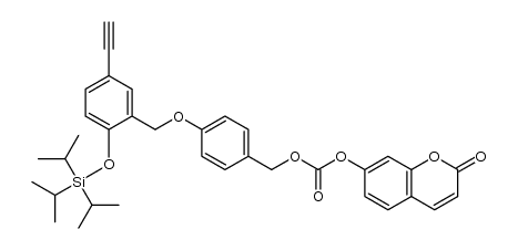 4-(5-ethynyl-2-(triisopropylsilyloxy)benzyloxy)benzyl 2-oxo-2H-chromen-7-yl carbonate Structure