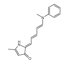 1,2-Dihydro-5-methyl-2-[5'-(N-methylanilino)-2',4'-pentadienyliden]-3H-pyrrol-3-on结构式