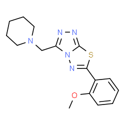 6-(2-methoxyphenyl)-3-(piperidin-1-ylmethyl)[1,2,4]triazolo[3,4-b][1,3,4]thiadiazole结构式