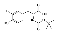 (S)-2-((叔丁氧羰基)氨基)-3-(3-氟-4-羟基苯基)丙酸结构式