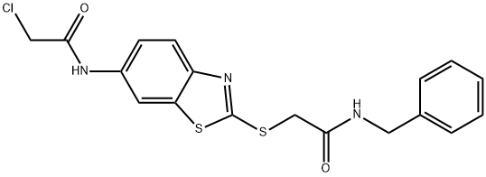 N-Benzyl-2-[6-(2-chloroacetylamino)-benzothiazol-2-ylsulfanyl]-acetamide Structure