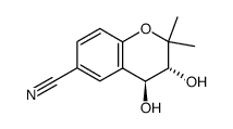(+/-)-trans-3,4-dihydro-3,4-dihydroxy-2,2-dimethyl-2H-1-benzopyran-6-carbonitrile结构式