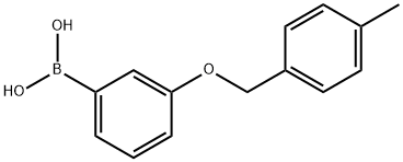 [3-[(4-甲基苯基)甲氧基]苯基]硼酸结构式