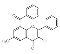 4H-1-Benzopyran-4-one,8-benzoyl-3-chloro-6-methyl-2-phenyl- Structure