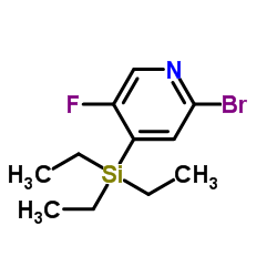 2-Bromo-5-fluoro-4-(triethylsilyl)pyridine structure