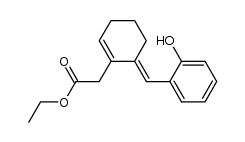 (E)-ethyl 2-(6-(2-hydroxybenzylidene)cyclohex-1-en-1-yl)acetate Structure