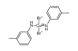 copper(II) bromide bis(m-methylaniline) Structure
